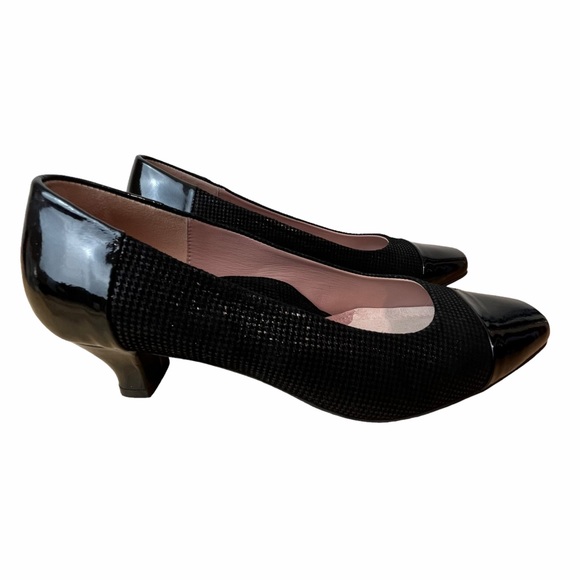 Beautifeel Cap Toe Patterned Suede and Patent Kitten Heel - Picture 1 of 10